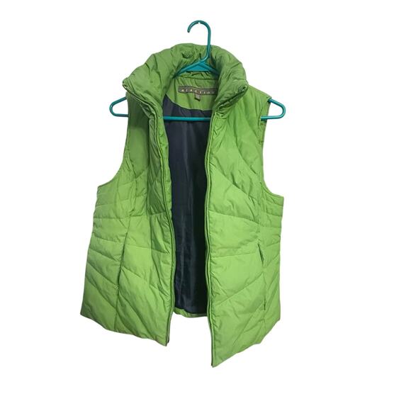Kenneth Cole Reaction Green Sleeveless Warm Fall Puffer Vest sz L w/ Pockets - Picture 6 of 10